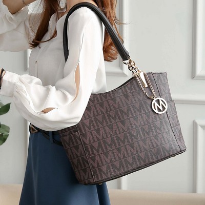 MKF Collection Large Signature Tote Handbag with Zip-Top Closure, Braylee – MKF Collection by Mia K – Grey — фото 3