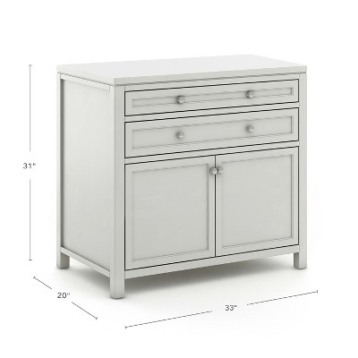 Gray Wooden Kids' Artwork Storage Cabinet with Drawers