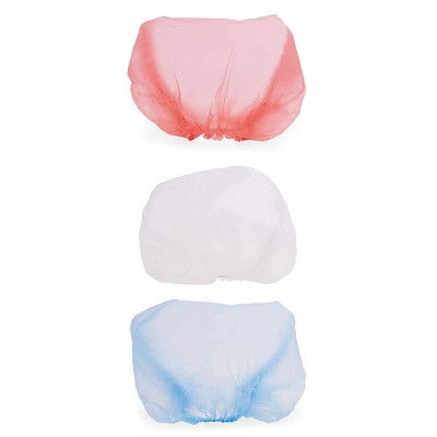 Okuna Outpost 300 Pack Disposable Shower Caps for Women, Hair Bonnets (3 Colors)