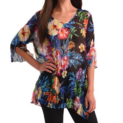 Women's Tropical Paradise 3/4 Sleeve Tunic - ANGEL