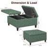 Faux Leather Lift-Top Coffee Table Ottoman, Large Upholstered Footrest Stool Toy Box Storage - 2 of 4