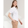 Allegra K Women's Puff Short Sleeve Collared Cotton Office Button Down Shirt - 4 of 4