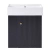21.6 inch Modern Floating Bathroom Vanity with Ceramic Basin - Perfect for Small Bathrooms, Left side storage - 2 of 4