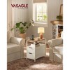VASAGLE Side Table with Charging Station, Narrow End Table with 2 Drawers, Slim Nightstand and Bedside Table with Storage - 2 of 4