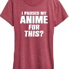 Women's - Instant Message - I Paused My Anime For This Short Sleeve Graphic T-Shirt - 2 of 4
