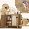 29.9'' Small Rattan Buffet Cabinet with Storage, Kitchen Coffee Bar Cabinet with Doors and Drawer, Sideboard with Adjustable Shelves and Handle - 4 of 4