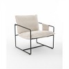 SKRAN 2 Chairs in 1 Box, Upholstered hanging armchair with metal frame,foam cushions and braid for living room,bedroom, Beige＋Black Armrest - 4 of 4