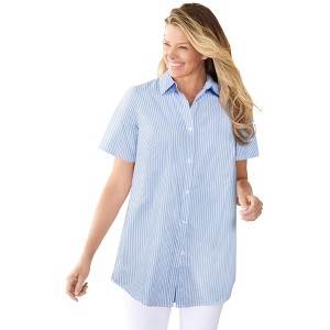 Woman Within Petite Perfect Short Sleeve Shirt - 1 of 4