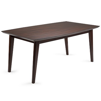 66"x40" Tierney Solid Hardwood Mid Century Rectangle Dining Table Java Brown - WyndenHall