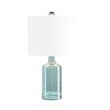 Hastings Home Blue Glass Open Base Table Lamp With LED Bulb and Modern Shade for Coastal, Nautical, and Rustic Cottage Styles - image 2 of 4