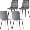 NicBex Matte Faux Leather Suede Dining Chairs Set of 4,Upholstered Chairs with Metal Legs for Dining Room,Living Room,Kitchen,Gray - 4 of 4