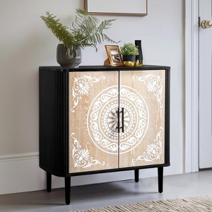 KTMBDW Accent Cabinet with 2 Doors, Pattern Carving Sideboard Buffet with Storage, Wood Credenza for Entryway, Living Room, Kitchen, Dining Room - 1 of 4