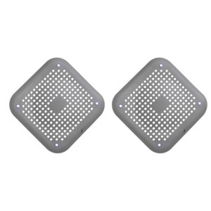 Unique Bargains Shower Drain Hair Catcher Square Drain Cover Silicone Strainer with Detachable Suction Cup - 1 of 4