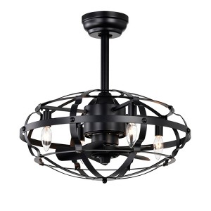 Hot Sell Industrial Ceiling Fan Light Kit for Living Room Bedroom Kitchen and Bladeless Caged Ceiling Fan with Lights - 1 of 4