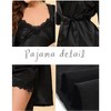 cheibear Womens 4pcs Sleepwear Pjs Satin Lingerie Cami with Shorts Robe Pajama Set - 4 of 4