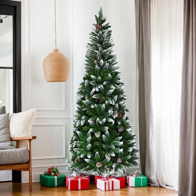Resenkos 7.5 Feet Artificial Christmas Tree with Pine Cones