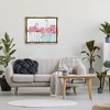 Stupell Industries Bold Pink Flamingo Flock Black Framed Floater Canvas Wall Art - 2 of 4