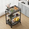 Whizmax Bar Carts for The Home, Bar Cart, Serving Cart with Wheels, 3 Tier Bar Cart with Wine Rack, Wheel Locks - 4 of 4