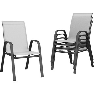 Folding Patio Chairs Set of 4, Stackable Outdoor Dining Chairs for Garden, Porch, or Camping - 1 of 4