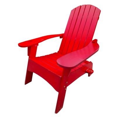 VisioGear Patio Folding Adirondack Chair, Patio Folding Chair with Sloping Seat, Patio Lawn Chair for Outside Garden, Red, 33.46"*35.43"*37.8"