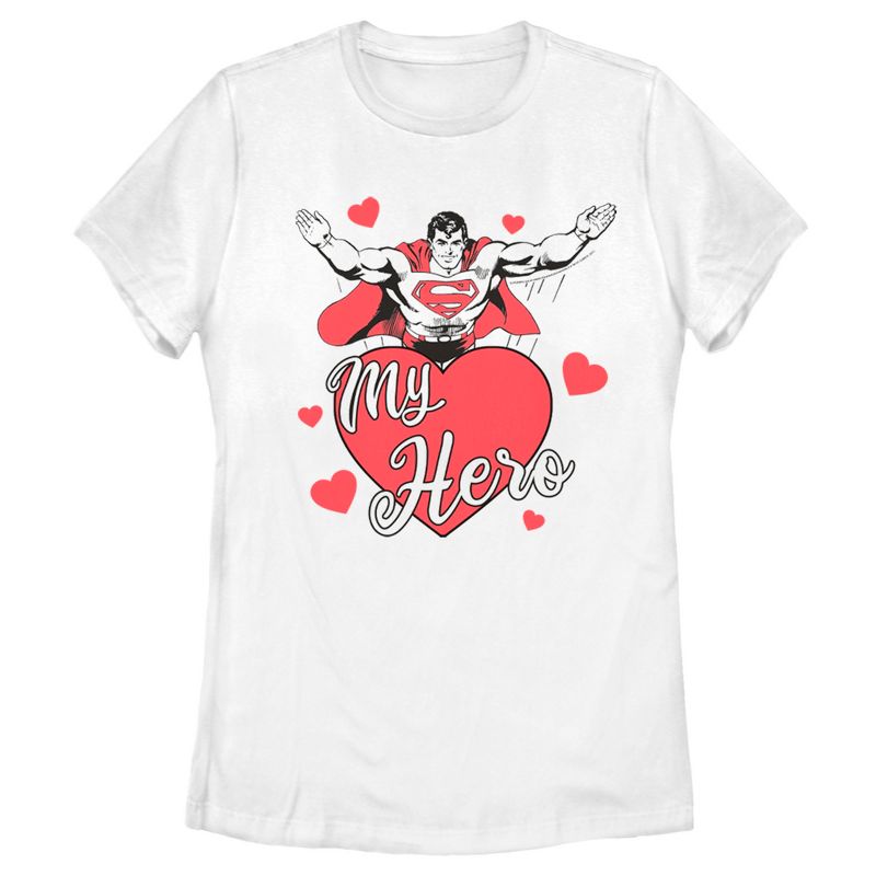 Women's Superman Valentine's Day My Hero T-Shirt, 1 of 5