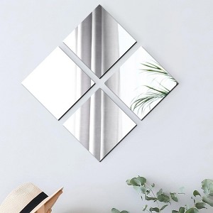 Evideco French Home Goods Set of 4 Small Self-Adhesive Decorative Mirrors – Available in 8 Unique Shapes - 1 of 4