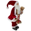 Northlight 18" Standing Santa with a Plush Brown Bear Christmas Figure Decoration - 4 of 4