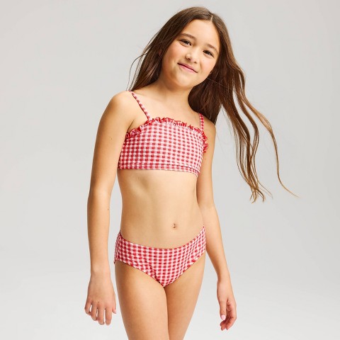 Детские купальники Cat & Jack Girls' Gingham and Ruffles Bikini Set - Cat & Jack™ Red L
