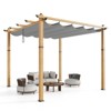 Outdoor Pergola Metal Gazebo with Retractable Canopy - 3 of 4