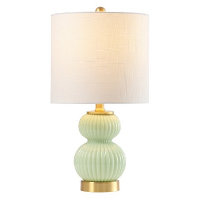 JONATHAN Y Daphne Contemporary Transitional Metal/Glass Ribbed Gourd LED Table Lamp