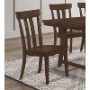 Simple Relax Set of 2 Wooden Dining Side Chairs with Slatted Backrest in Brown Oak - 2 of 4