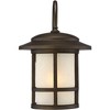 John Timberland Cressona Rustic Mission Outdoor Wall Light Fixtures Set of 2 Oil Rubbed Bronze 12" Etched Amber Glass for Post Exterior - 3 of 4