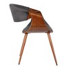 Armen Living,Butterfly Mid-Century Dining Chair in Walnut Finish and Charcoal Fabric - 3 of 4