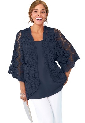 Jessica London Women's Plus Size Crochet Cardigan : Target