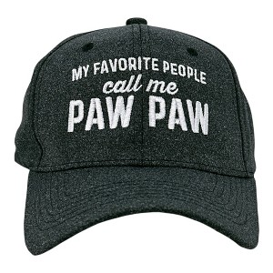 My Favorite People Call Me Paw Paw Hat Funny Sarcastic Fathers Day Graphic Novelty Cap - Crazy Dog Hat Gift for Dad Black Standard - 1 of 4
