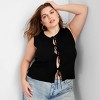 Women's Sleeveless Tie-Front Bow Sweater - Future Collective - 3 of 3