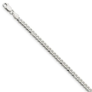 Black Bow Jewelry 4mm Sterling Silver Solid Classic Curb Chain Bracelet - 1 of 3