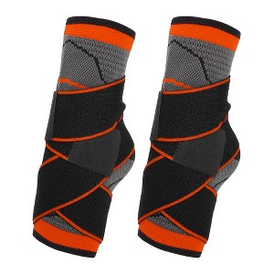 Unique Bargains One Size Fits Most Adjustable Breathable Ankle Support Braces 2 Pcs - 1 of 4