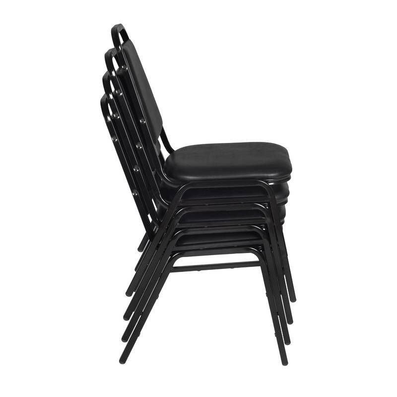 4pk Dining Cushioned Restaurant Stackable Chairs Black - Regency, 4 of 8