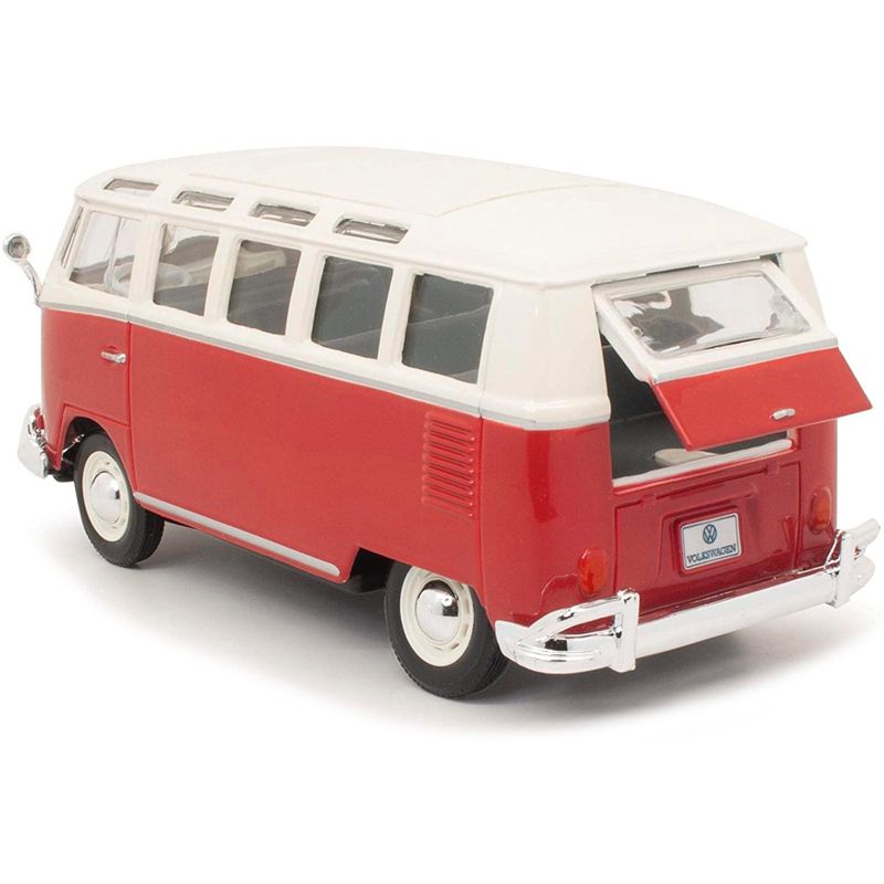 Volkswagen Van Samba Bus Red and White 1/25 Diecast Model by Maisto, 3 of 4