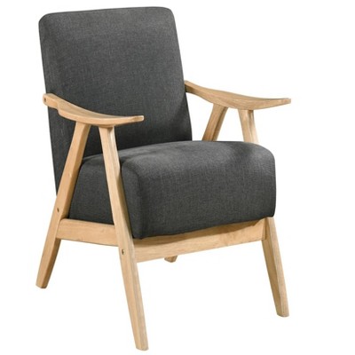 28.5"Dark Gray Fabric Upholstered 1pc Accent Chair Cushion Back