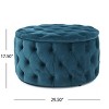 NicBex Ottoman Foot Rest with Buttons Stylish Footstools and Ottomans Round Upholstered Velvet Ottoman for Bedroom, Living Room - 4 of 4