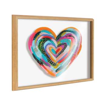 18" x 24" Blake Labyrinth Heart Framed Printed Glass by Jessi Raulet of Ettavee Natural - Kate & Laurel All Things Decor
