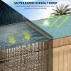 Acekool Outdoor Wooden Storage Cabinet, Waterproof Roof, Adjustable Shelves, Lockable Tall Garden Shed for Tools, Patio, Yard, Porch, Garage - 4 of 4