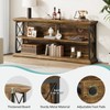 VANOMi 63 Inch 3-Tier Console Table Brown and Black - 4 of 4