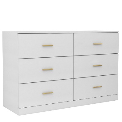 NicBex Dresser for Bedroom,Wide Chest of Drawers with Golden Handles,Storage Dressers for Bedroom