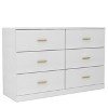 Okak Minimalism Bedroom Dresser Nightstand with 6 Drawers Glod Handles Ample Storage Chest Cabinet for Living Room Hallway Kids Room - 4 of 4