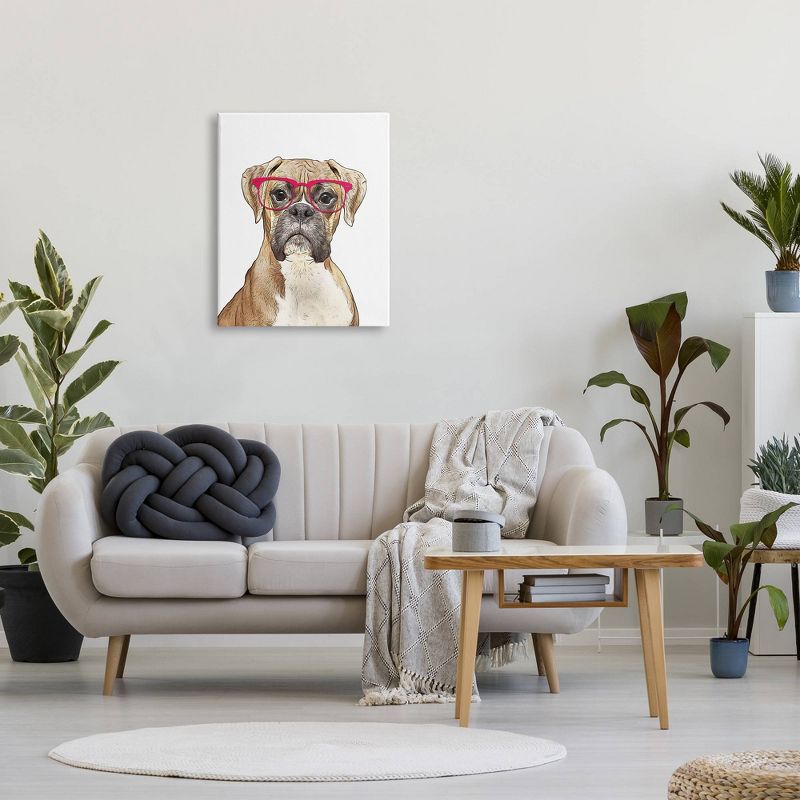 Wall Art by Annalisa Latella Boxer Dog Red Glasses Kids&#39; Unframed Canvas - Stupell Industries, 4 of 6