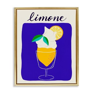 Stupell Industries Limone Citrus Dessert Floating Frame Canvas Art, Gold, 17" x 21" - 1 of 4