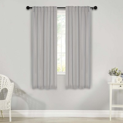 Classic Modern Solid Room Darkening Semi-Blackout Curtains, Back Tabs, Set of 2 by Blue Nile Mills